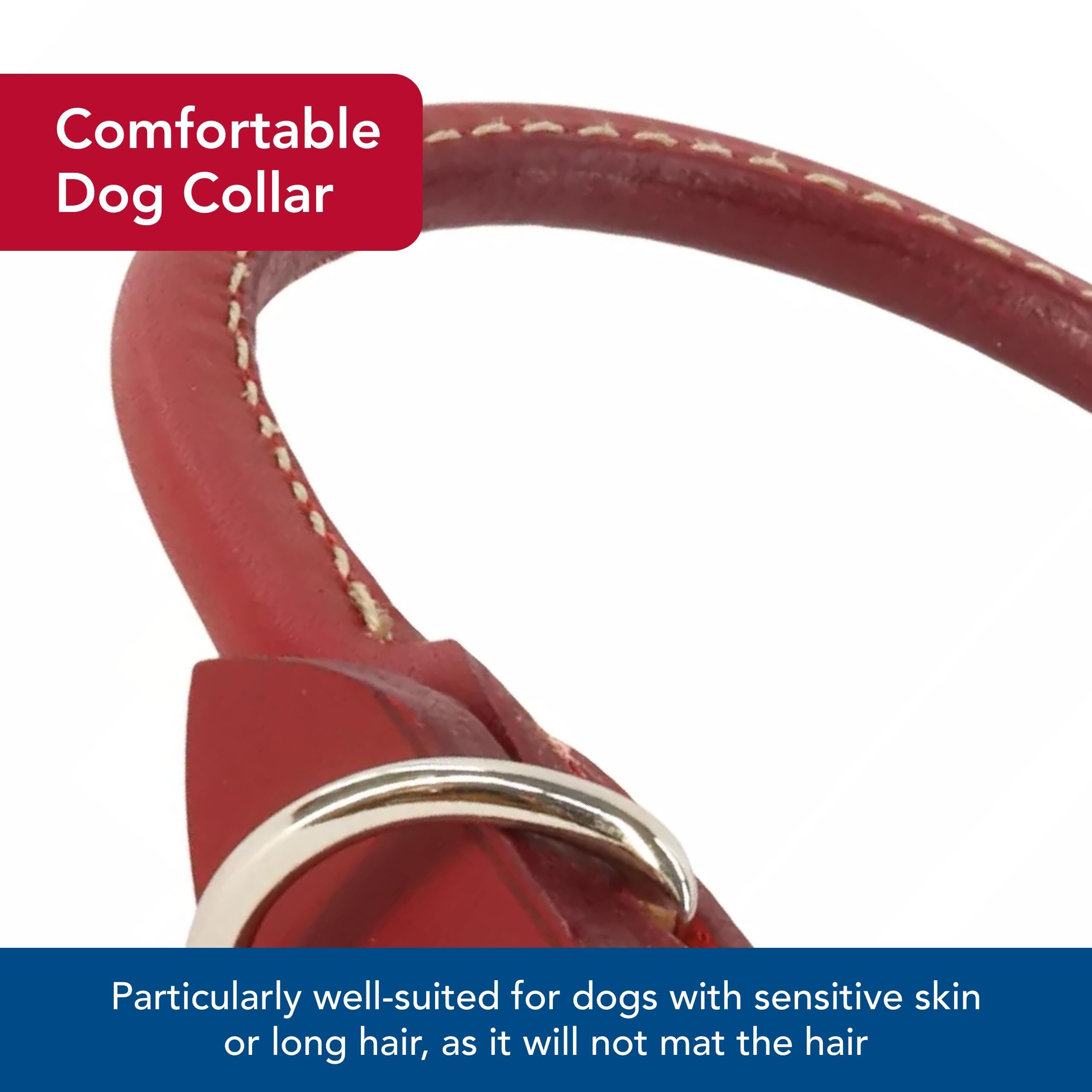 Coastal Circle T Oak Round Collar stitching detail reflects quality craftsmanship