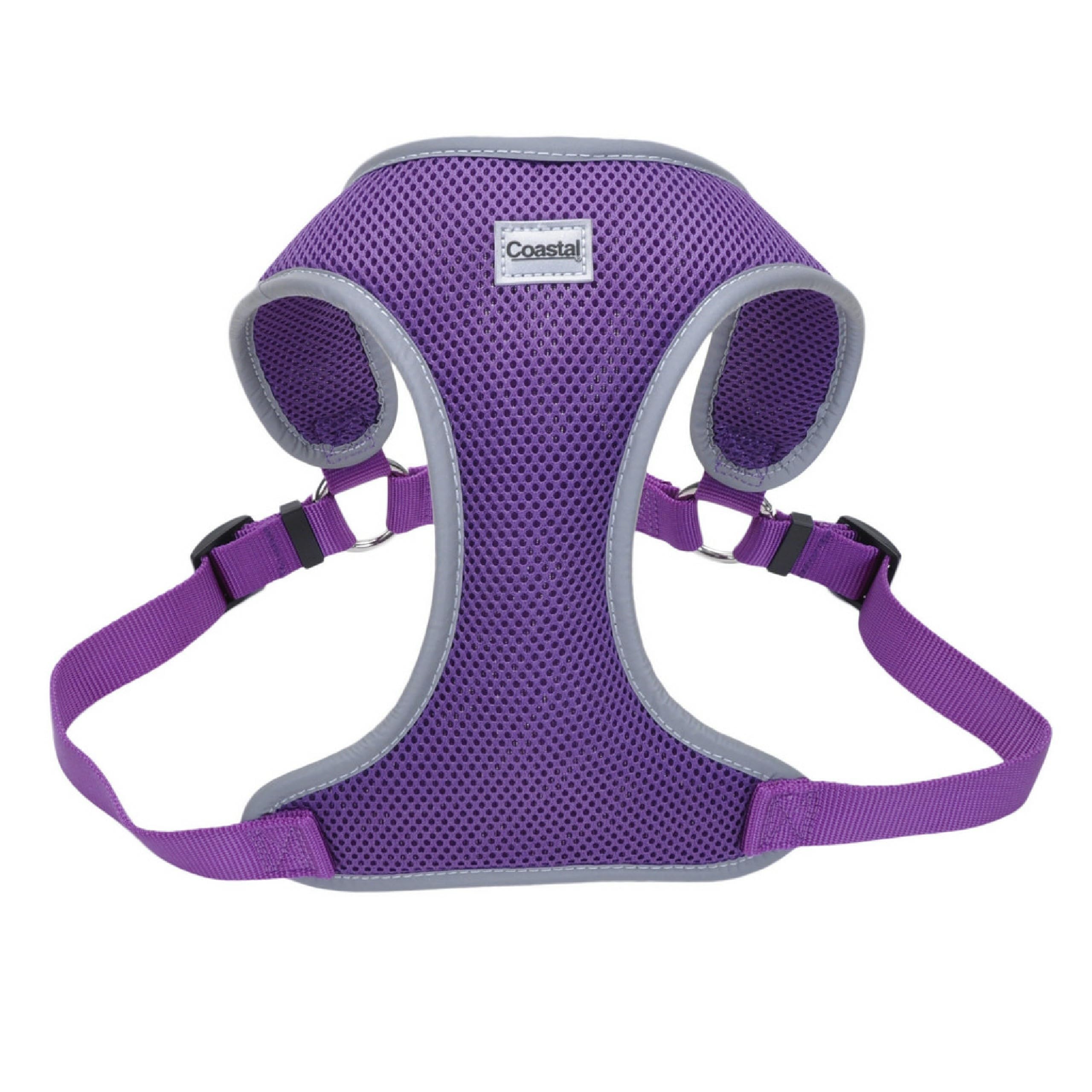 Coastal Pet Comfort Soft Reflective Wrap purple front view shows secure, breathable fit