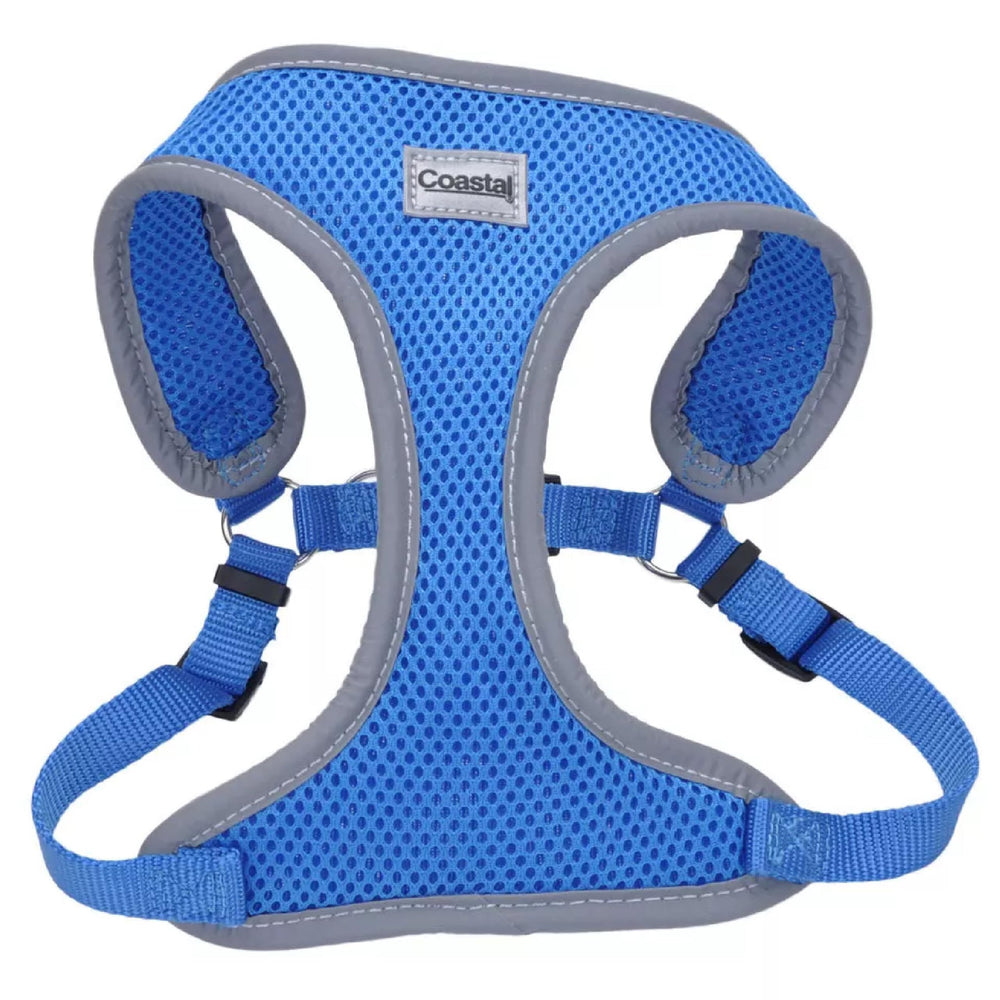 Coastal Pet Comfort Soft Wrap Harness front view highlights breathable cooling mesh for hot days.