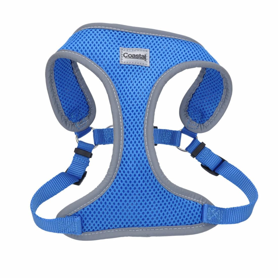 Coastal Pet Comfort Soft Wrap harness on a dog in blue lagoon for daily walks with comfortable support