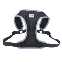 Coastal Pet Comfort Soft Wrap harness front view in black for secure daily walks.