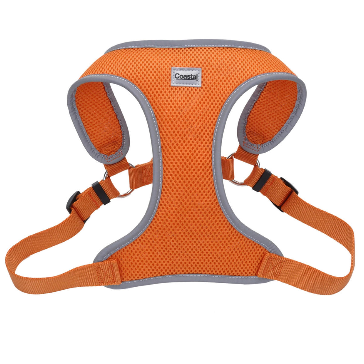 Coastal Pet Comfort Soft Wrap Harness front view in sunset orange for secure daily walks