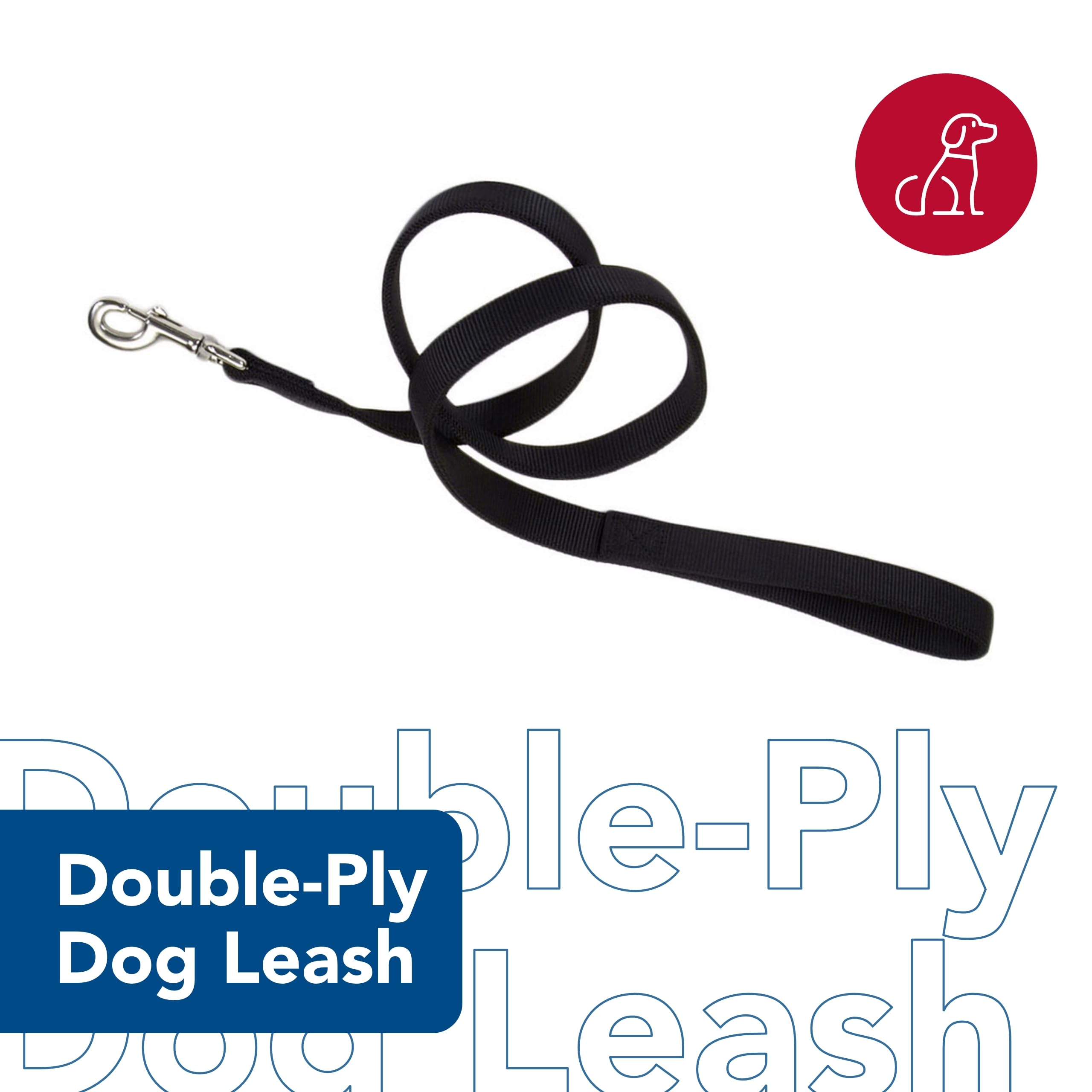 Coastal Pet durable nylon leash close-up shows reinforced stitching for lasting strength.