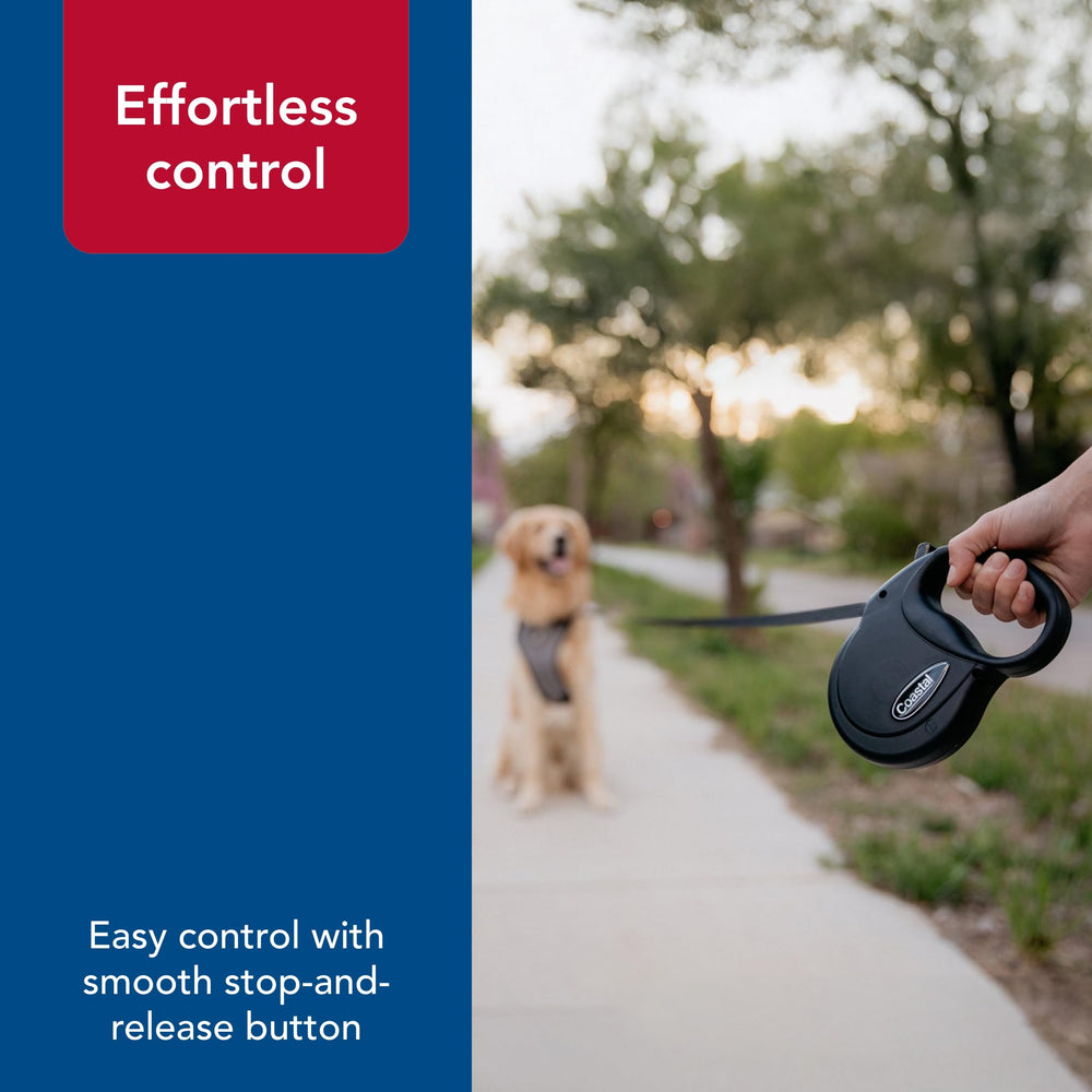 Coastal Power Walker black leash with durable construction.