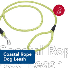 Coastal Pet Rope Dog Leash lime shows snap swivel to prevent tangling during walks