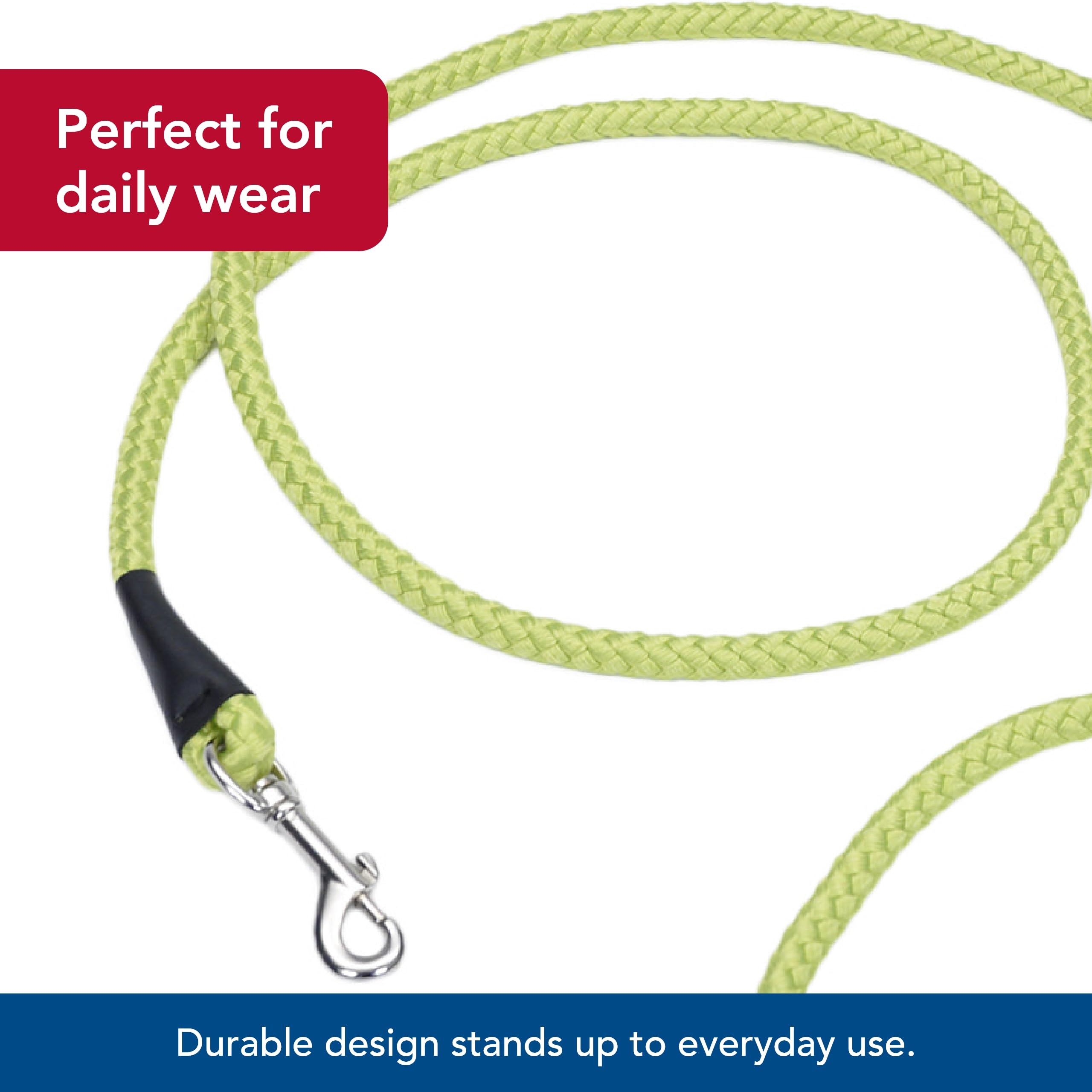 Coastal Pet Rope Dog Leash lime demonstrates a tangle-free walk with smooth motion