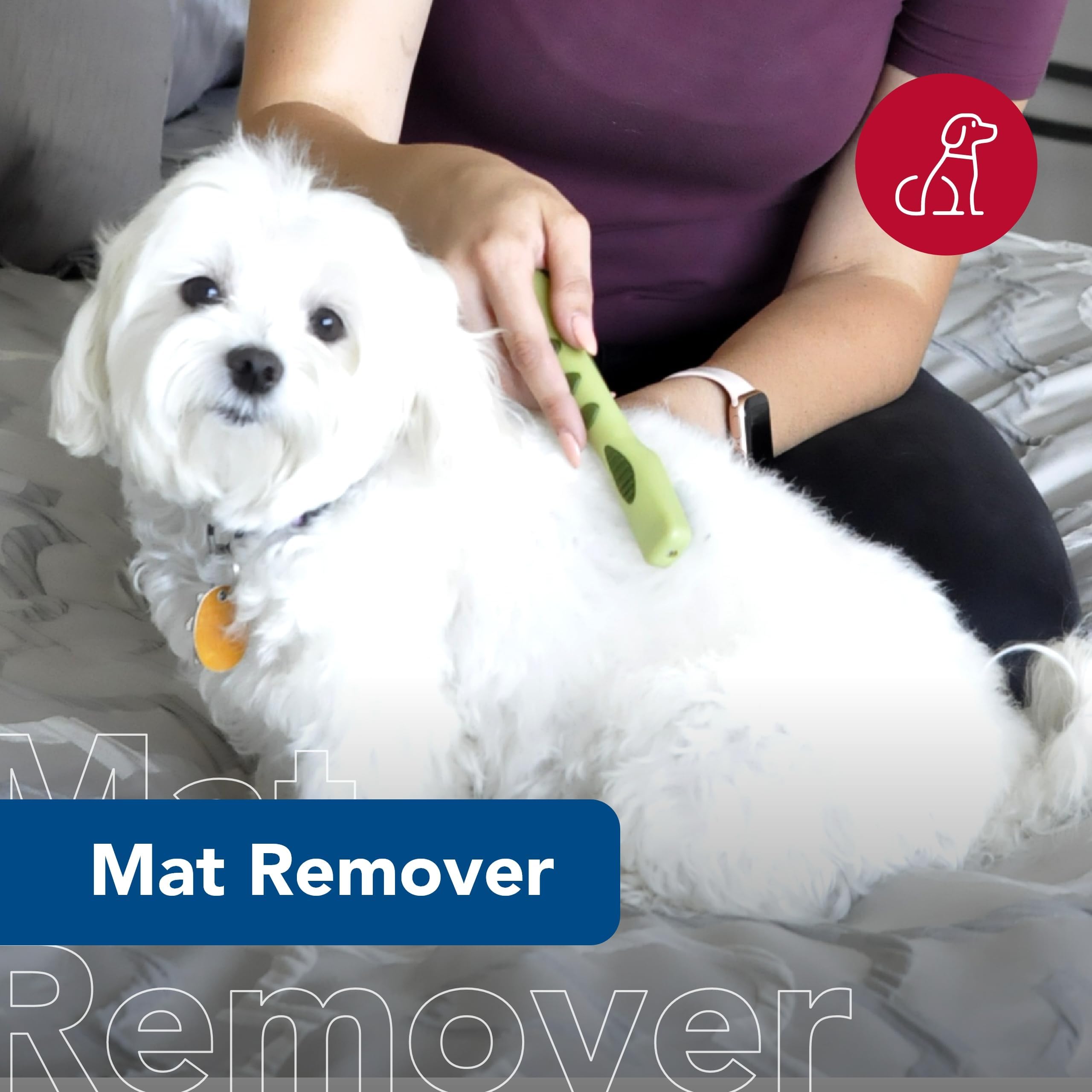 Coastal Pet Safari Dematting Comb in use on a dog coat to reduce mats