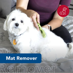 Coastal Pet Safari Dematting Comb in use on a dog coat to reduce mats