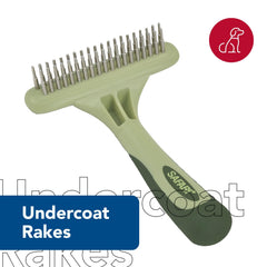 Coastal Pet Safari undercoat rake in use grooming session shows gentle, efficient coat care for pets.