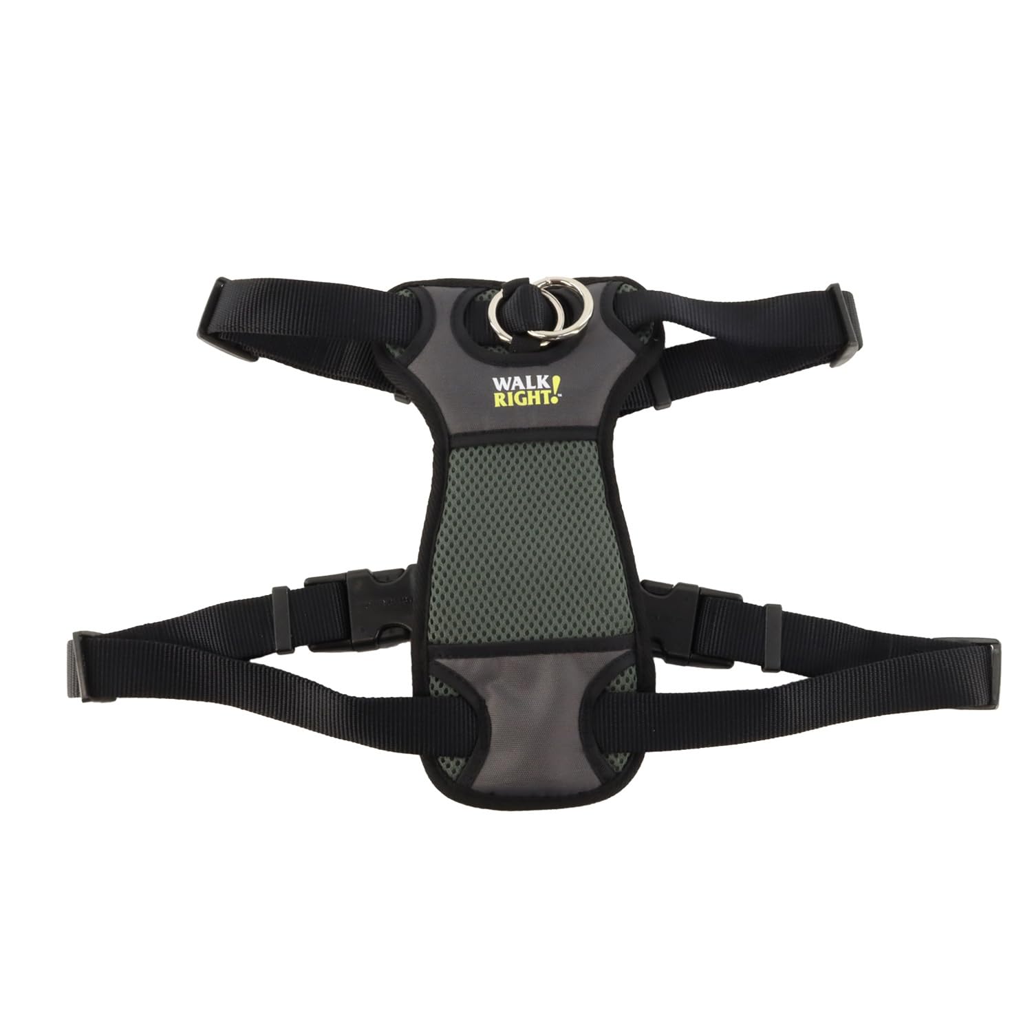 Coastal Walk Right Front-Connect Padded Harness front-connection enables no-pull training during walks.