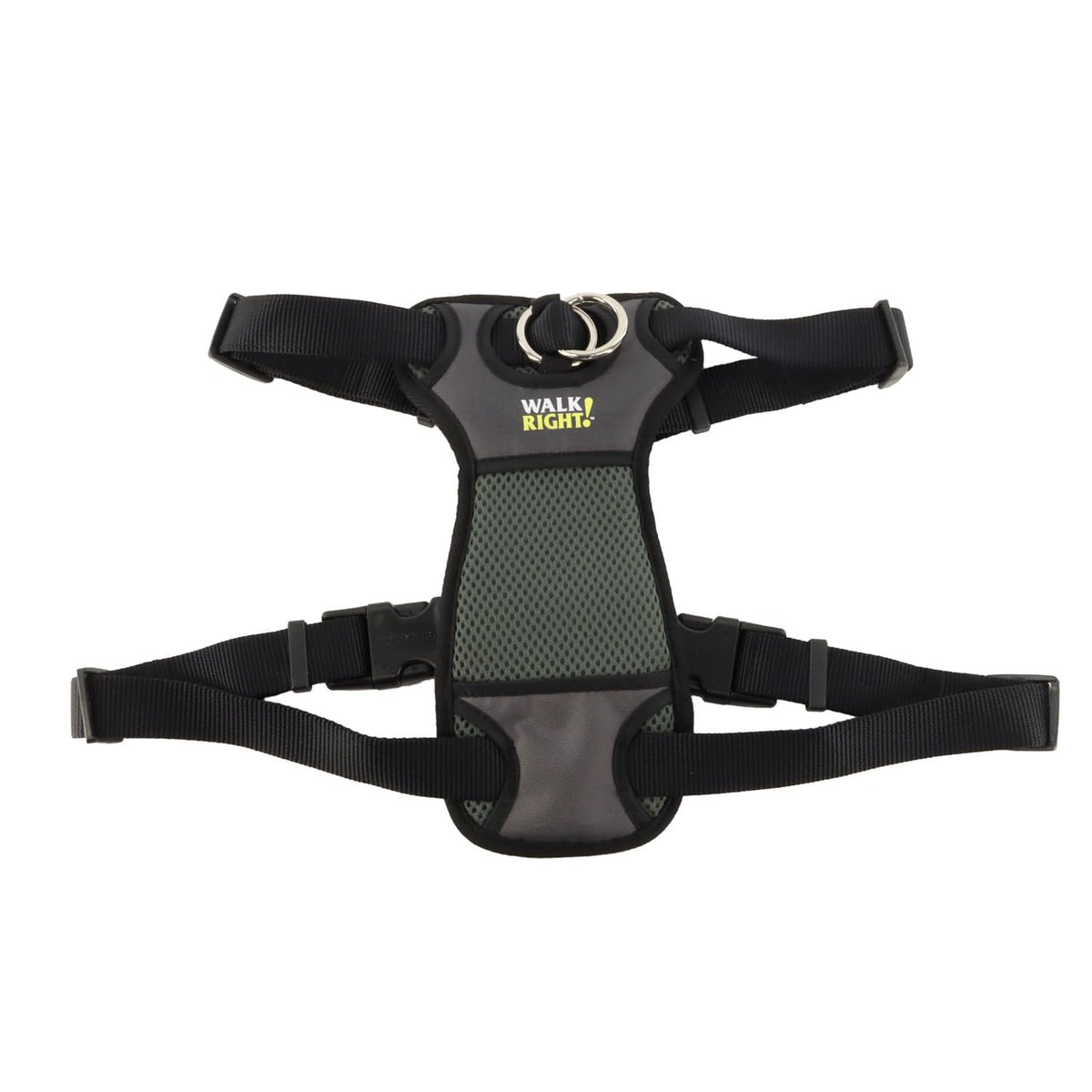 Coastal Walk Right Front-Connect Padded Harness front-connection enables no-pull training during walks.