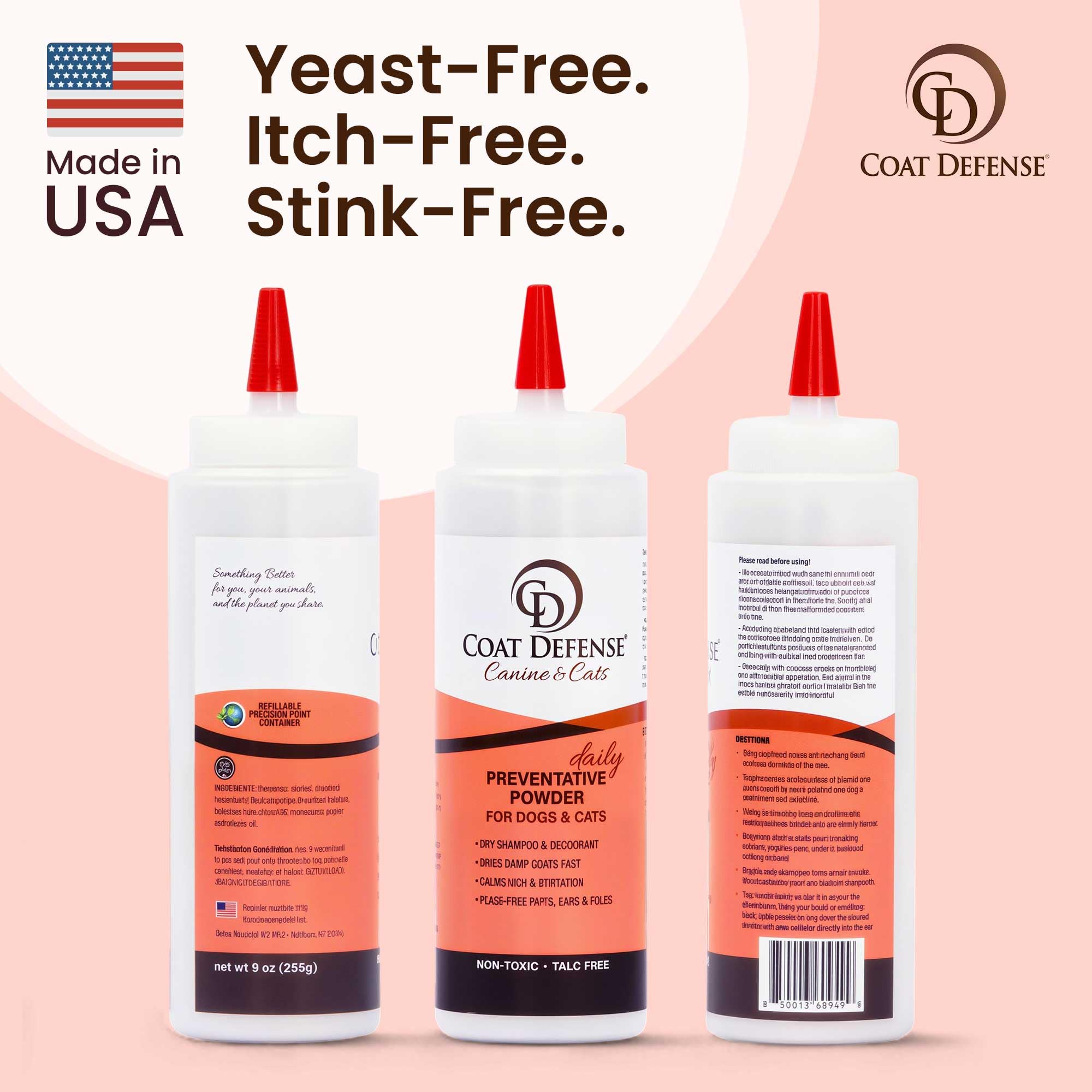 COAT DEFENSE packaging-closeup highlights eco-friendly design and simple storage.
