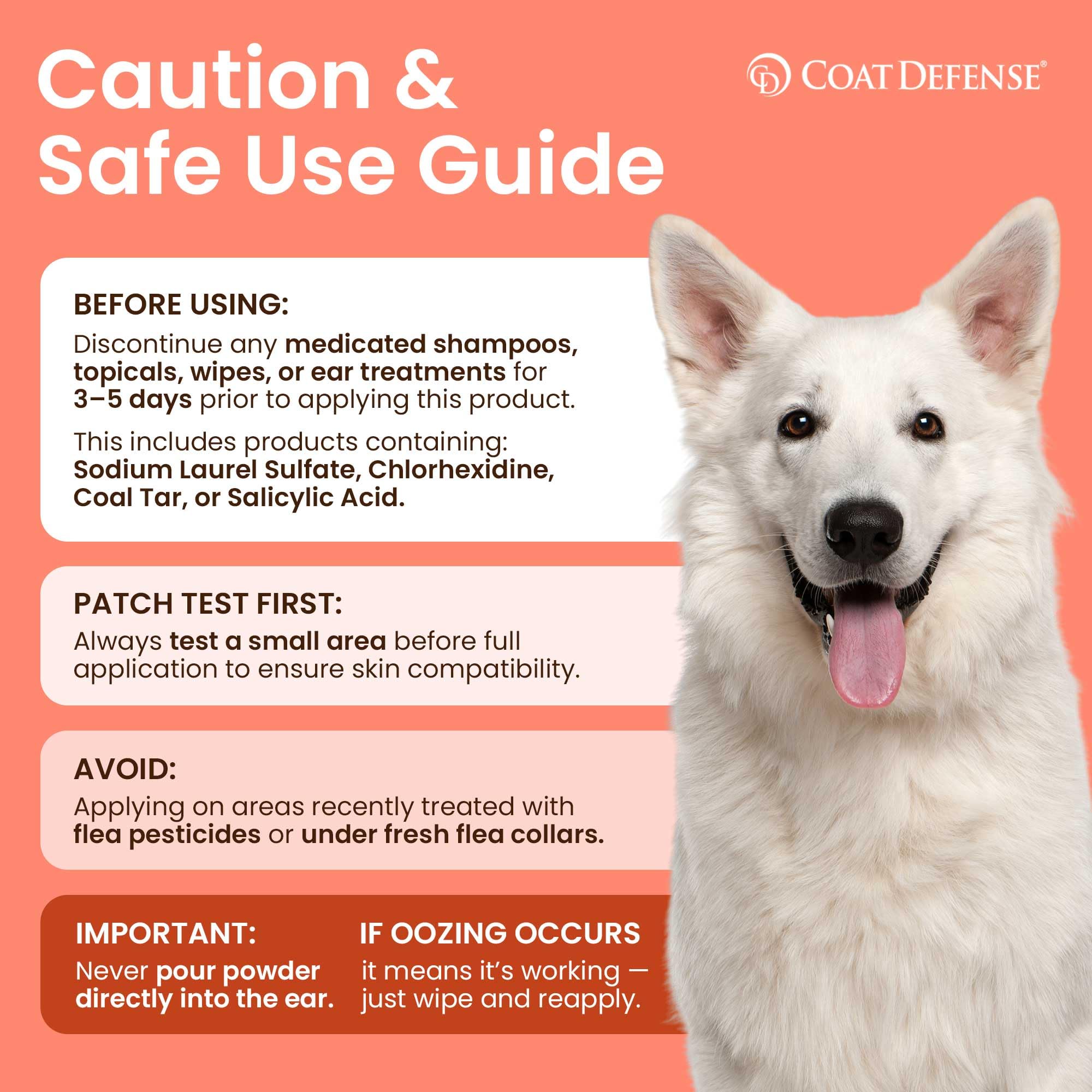 COAT DEFENSE talc-free-formula packaging shows plant-based ingredients for gentle daily use.