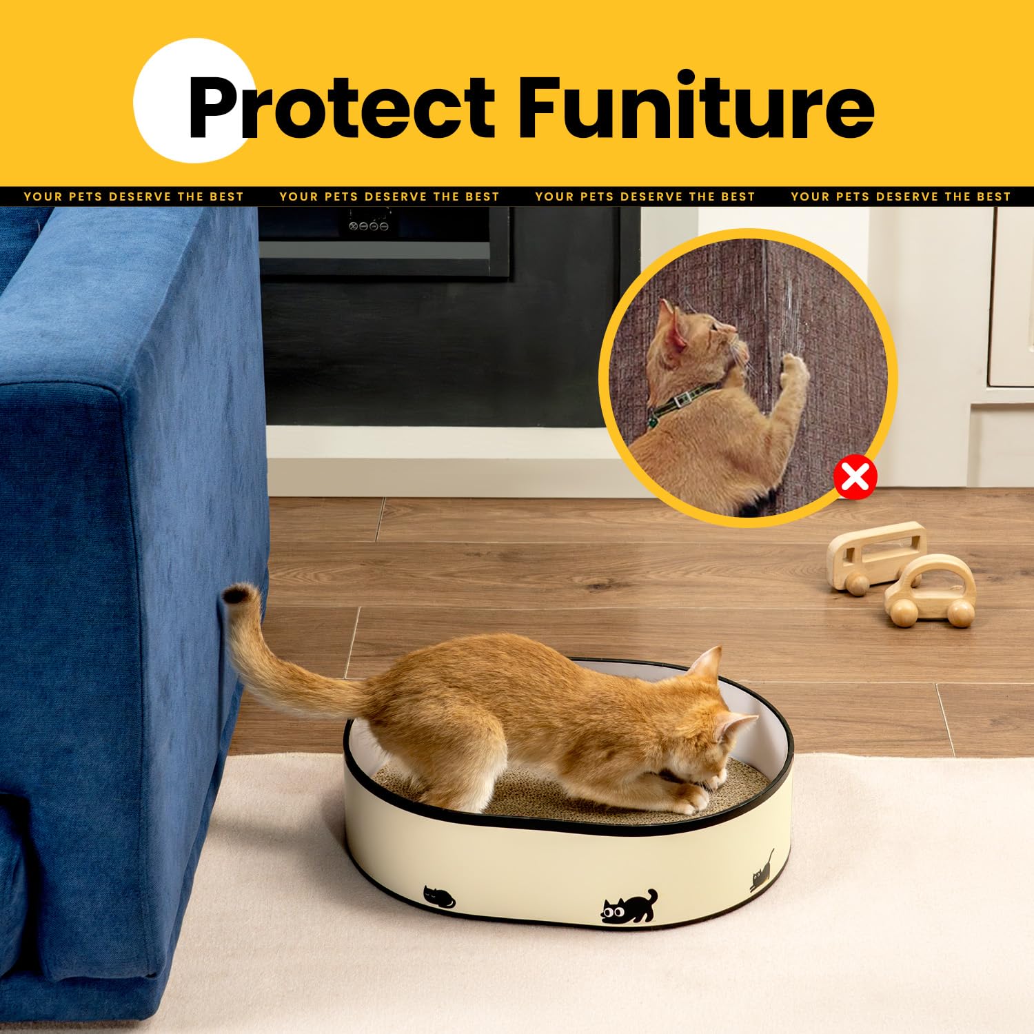 Coching cat scratcher box DIY stickers decorate bed and gift-ready