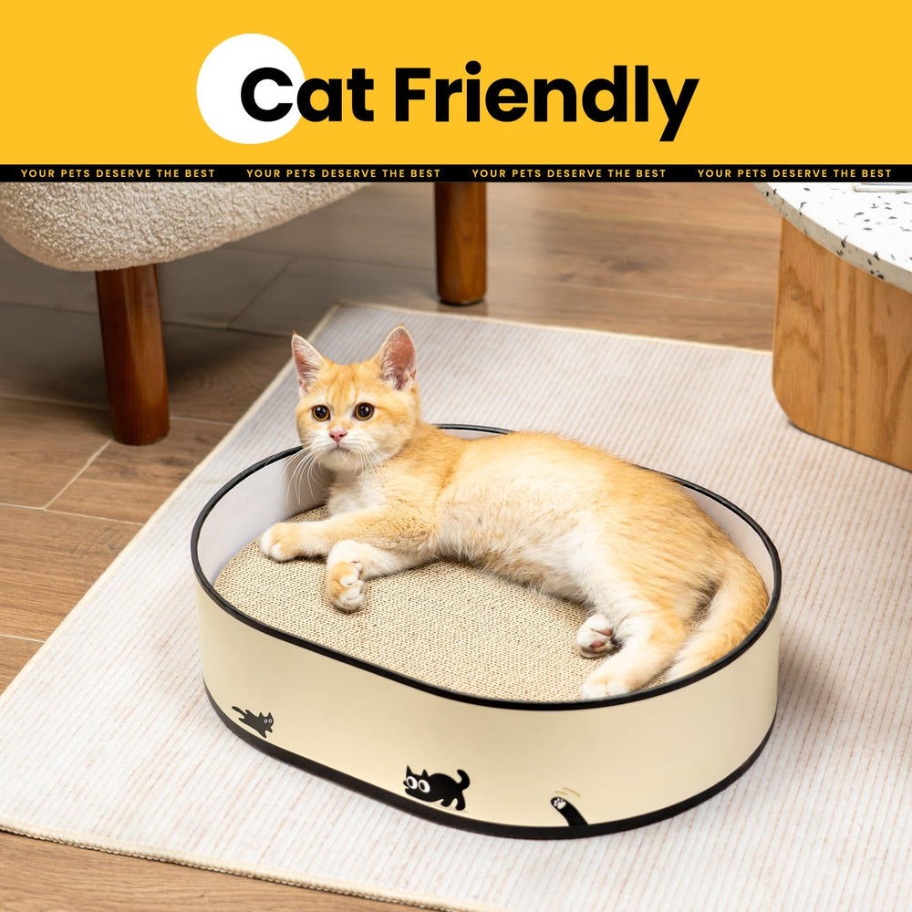 Coching cat scratcher box durable corrugated cardboard construction