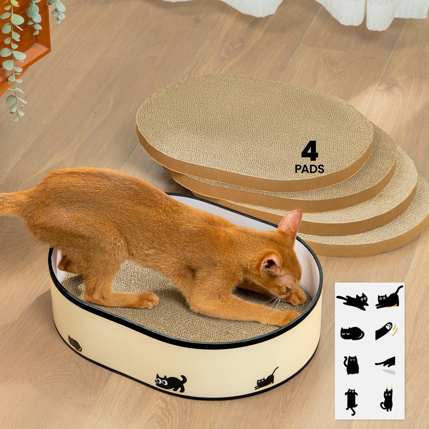 Coching cat scratcher box front view showing sturdy design for multi-cat homes