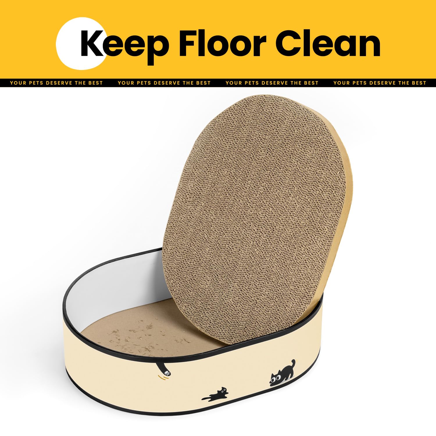 Coching cat scratcher pads refill pack with four two-sided pads for extended use