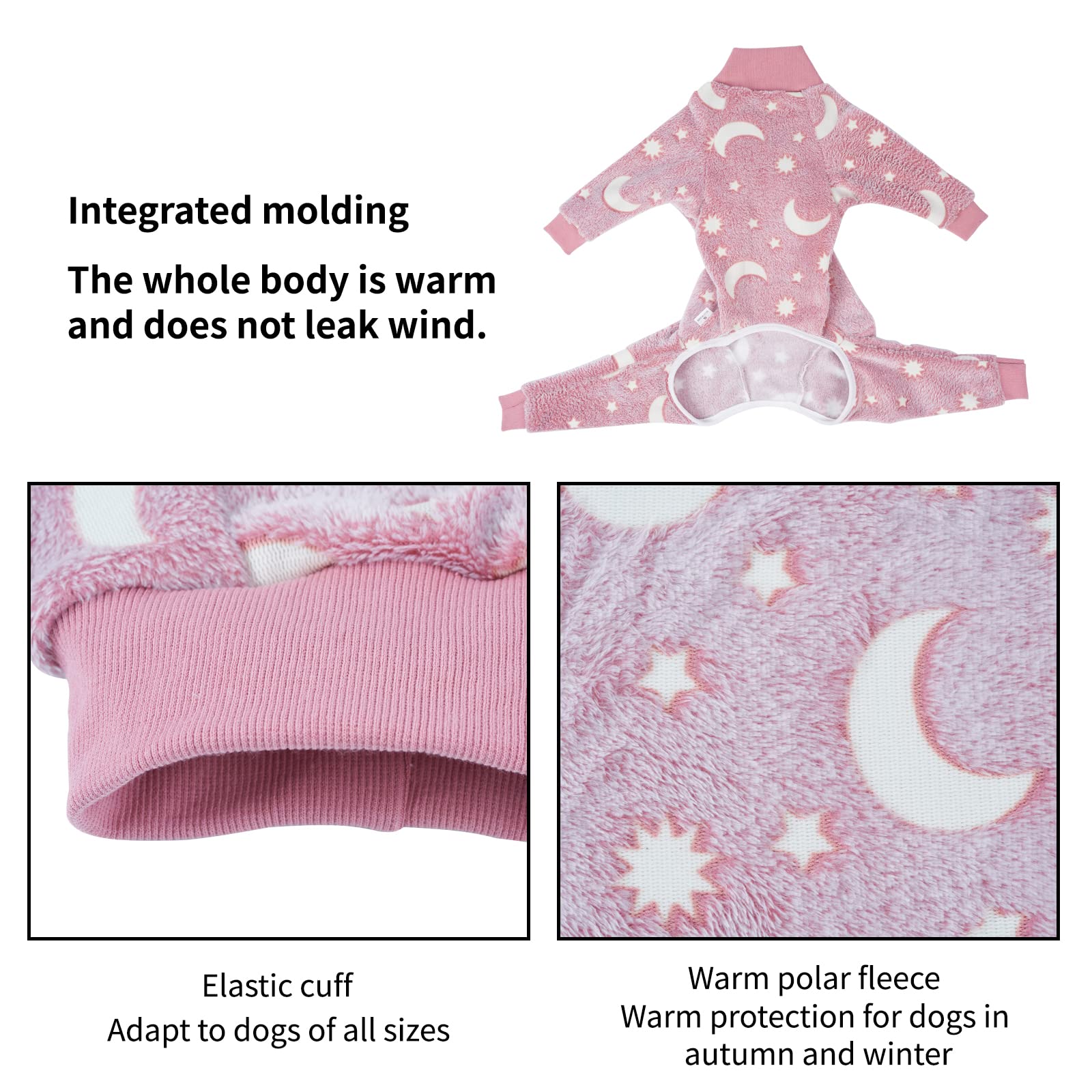 COCHPR dog pajamas pink easy-on-off design for quick dressing