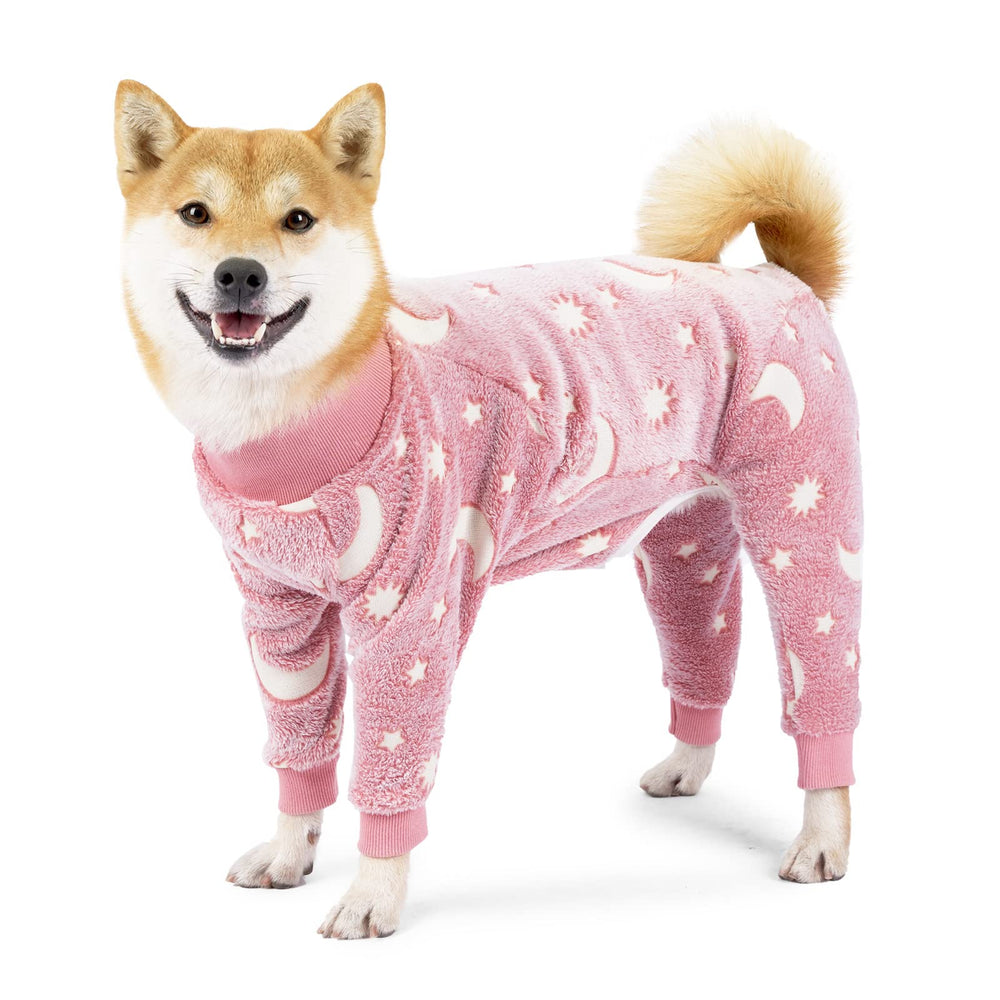 COCHPR dog pajamas pink glow-in-dark for nighttime visibility and fun