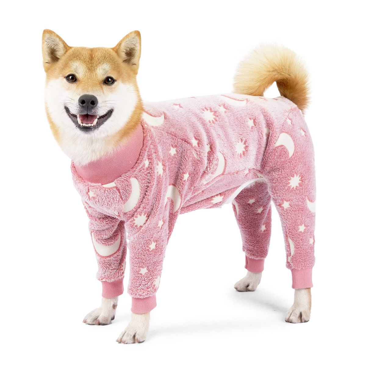 COCHPR dog pajamas pink glow-in-dark for nighttime visibility and fun