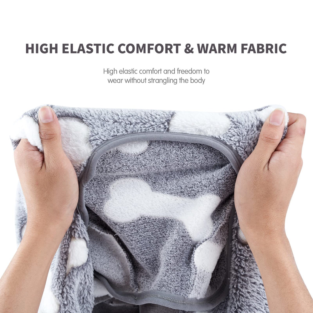 COCHPR Plush Dog Pajamas closeup of polar fleece texture for insulation