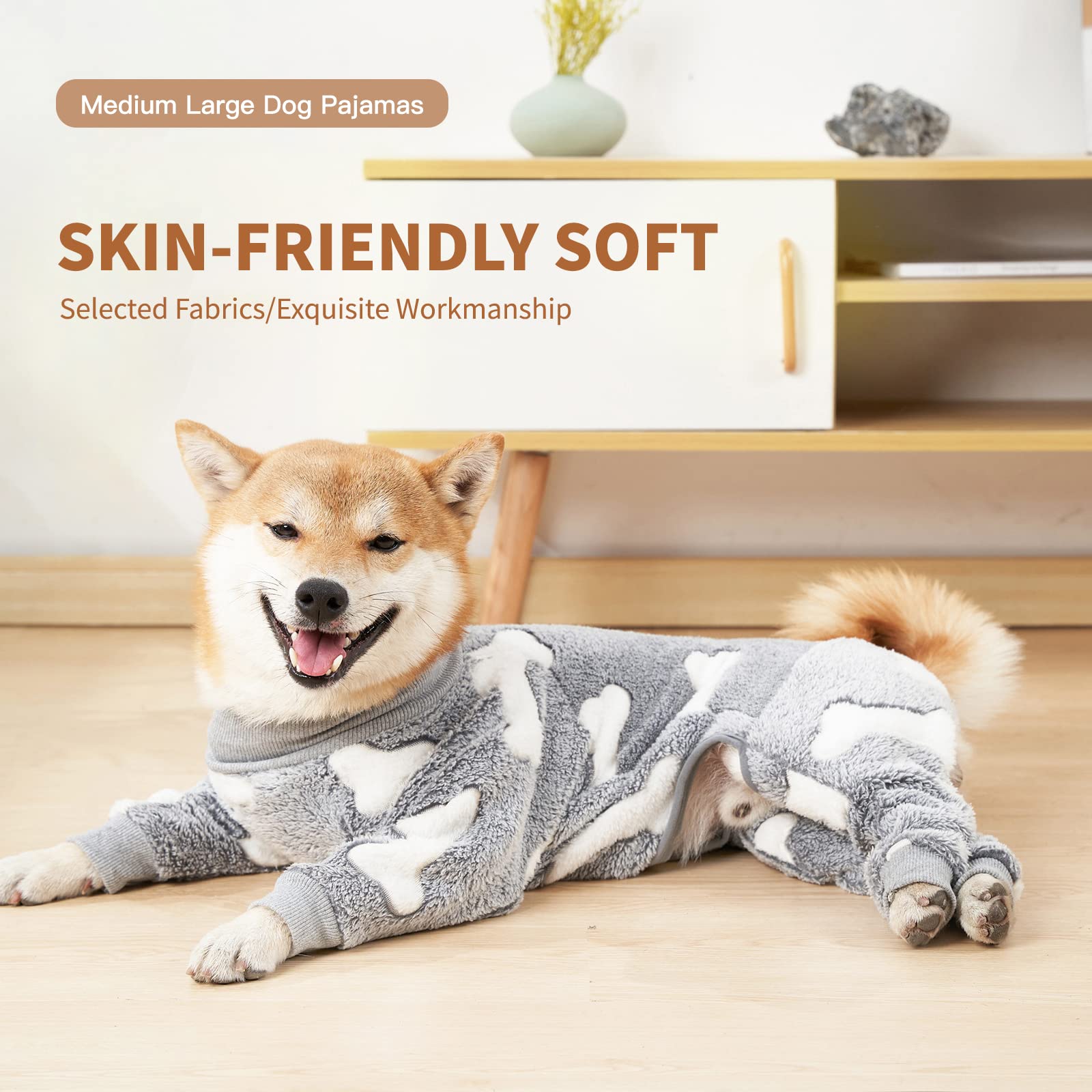 COCHPR Plush Dog Pajamas XXXL Gray size guide for accurate fit
