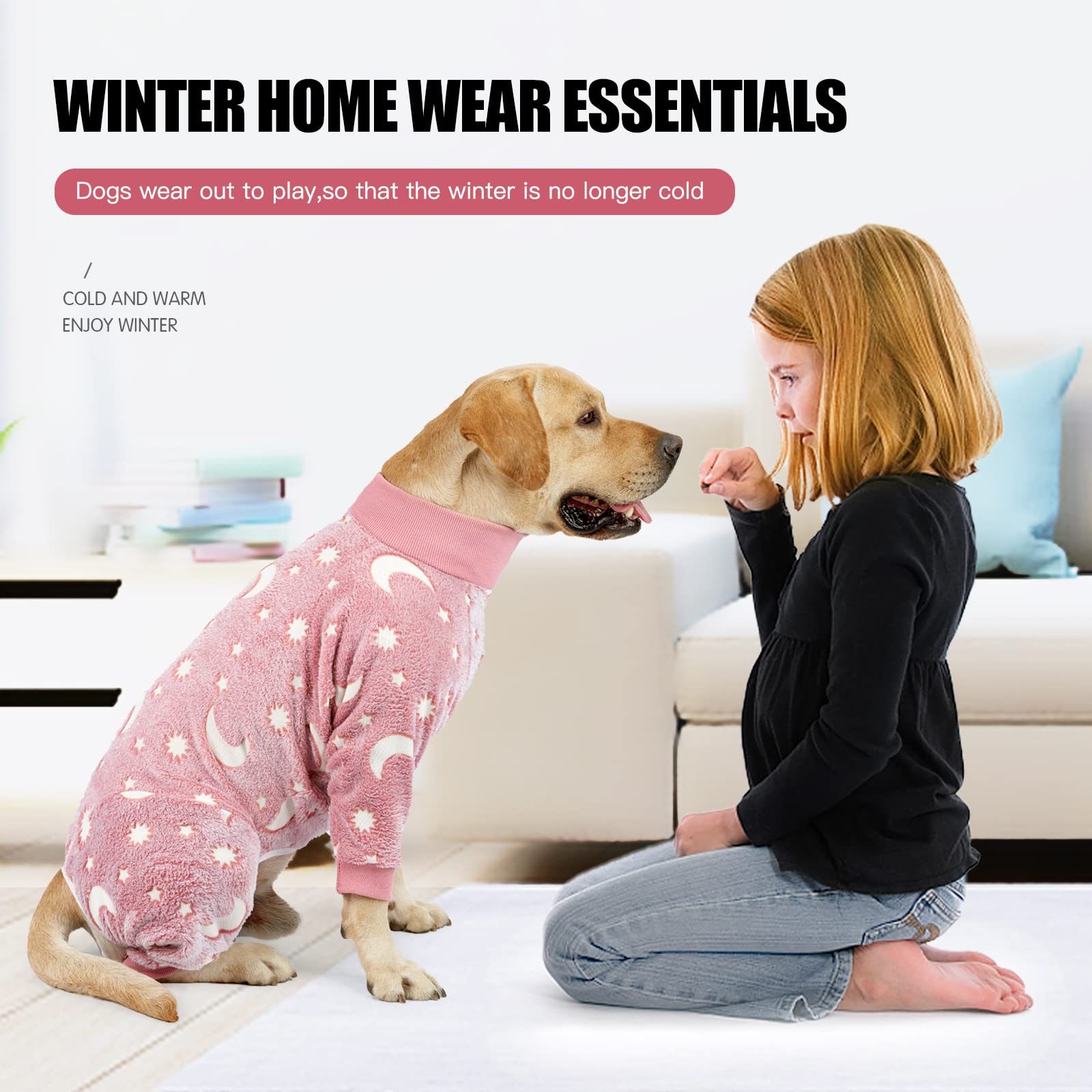 COCHPR Plush Dog Pajamas XXXL Gray worn by dog during indoor strolls