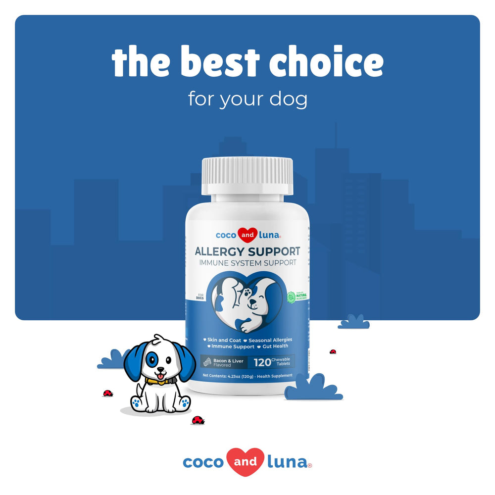 Coco and Luna vet-approved hypoallergenic image—pet-safe formula for sensitive dogs.