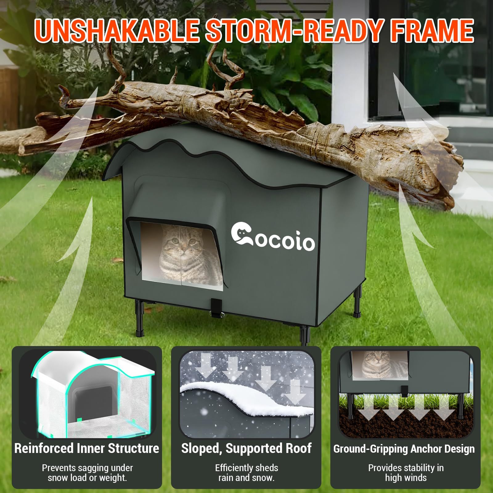 Cocoio XL spa suite with heat pad provides warmth for multiple cats