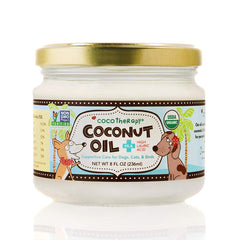 CocoTherapy organic virgin coconut oil dog bottle pour supports healthy energy and nutrition