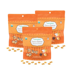CocoTherapy Pumpkin Pie Coco-Charms bag ready for training rewards with small dogs.