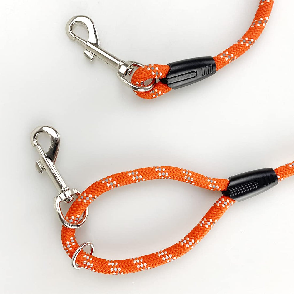 Codepets Long Rope Dog Leash demonstrates tie-out use on trees or rails