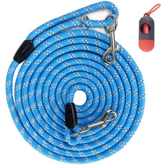 Codepets long rope leash blue 50ft extended for recall training.