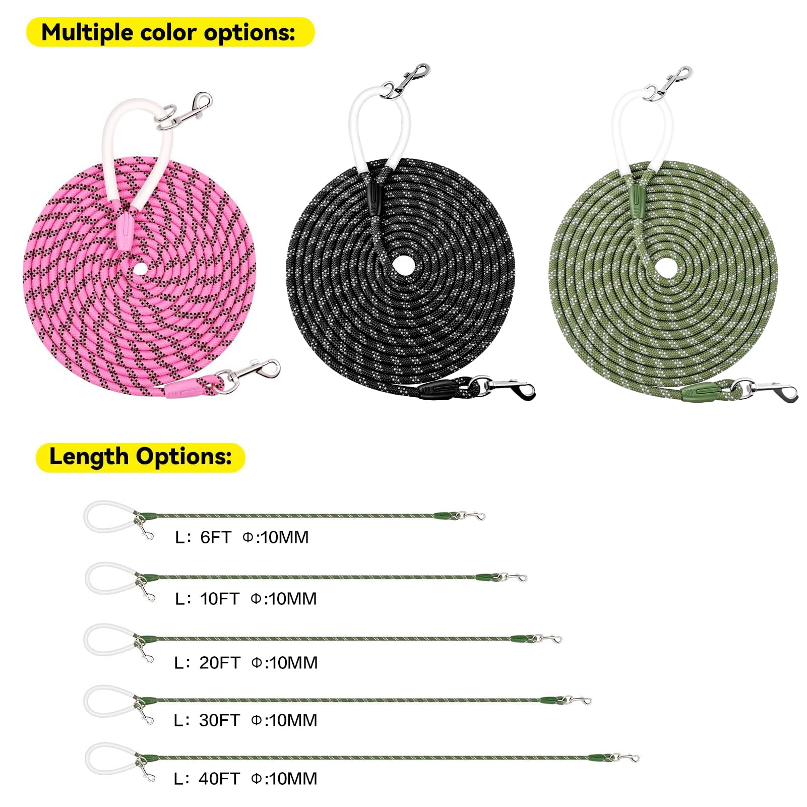 Codepets reflective leash handle closeup highlighting silicone grip and visibility