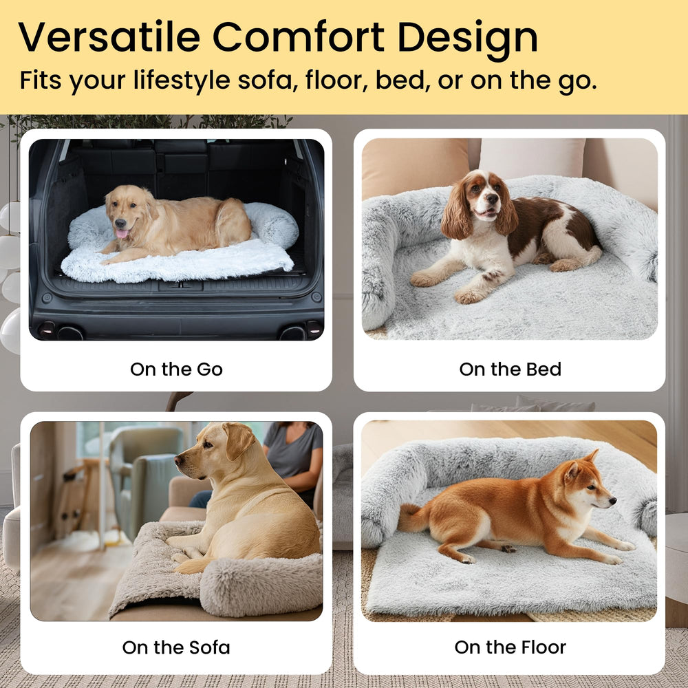 Codi large calming dog bed for XL dogs supports restful naps.