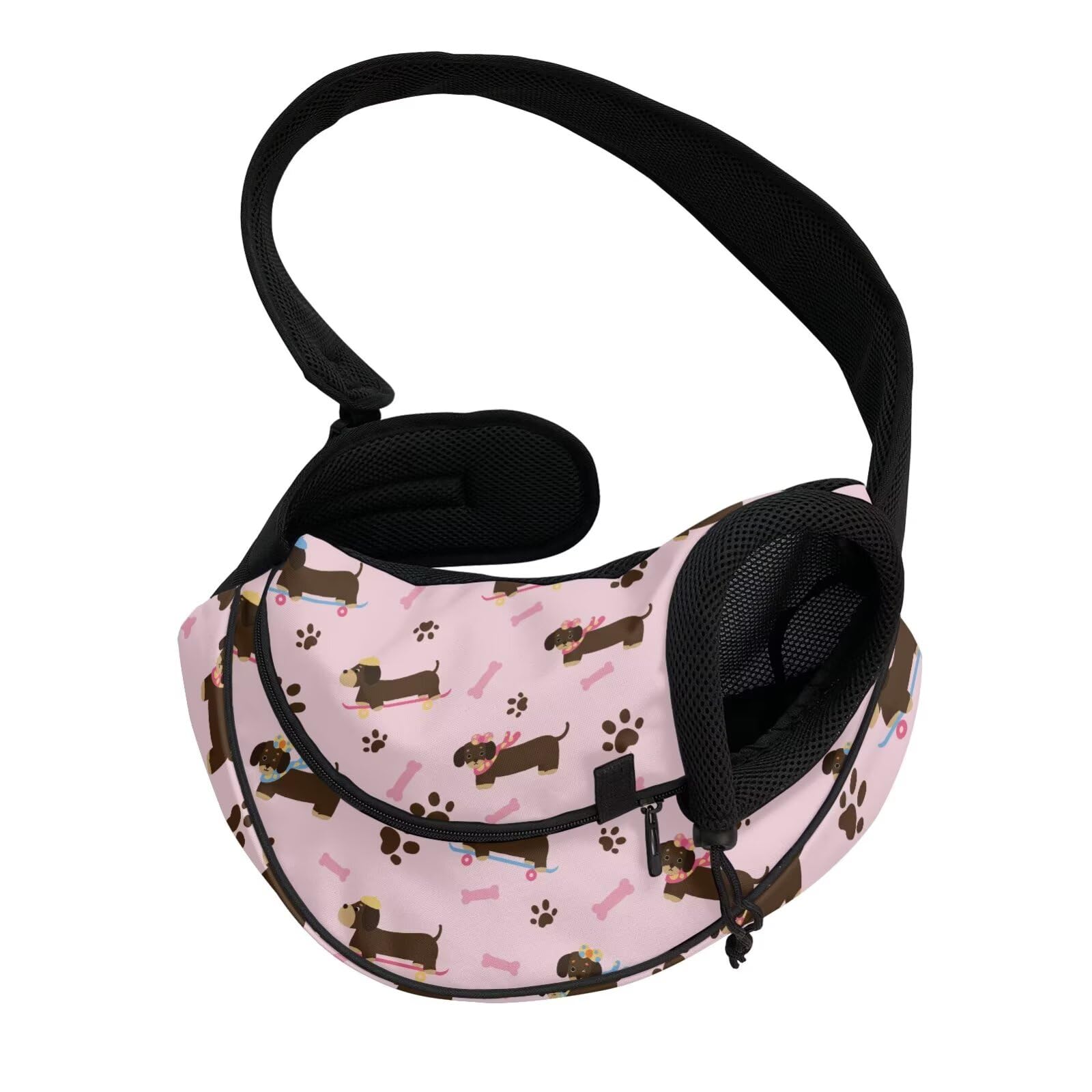 COEQINE dog carrier pink adjustable shoulder strap offers comfortable support on long walks