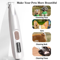 Cofiabby LED light in action on a dog trimmer for precise low-light grooming.
