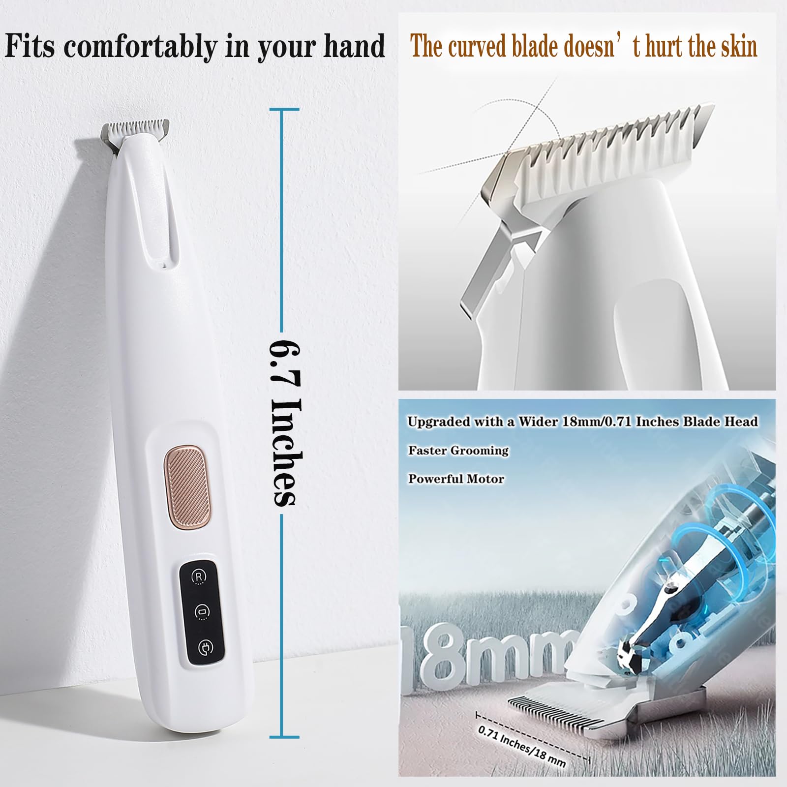 Cofiabby pets grooming scene showing ears, face, and paws grooming versatility.
