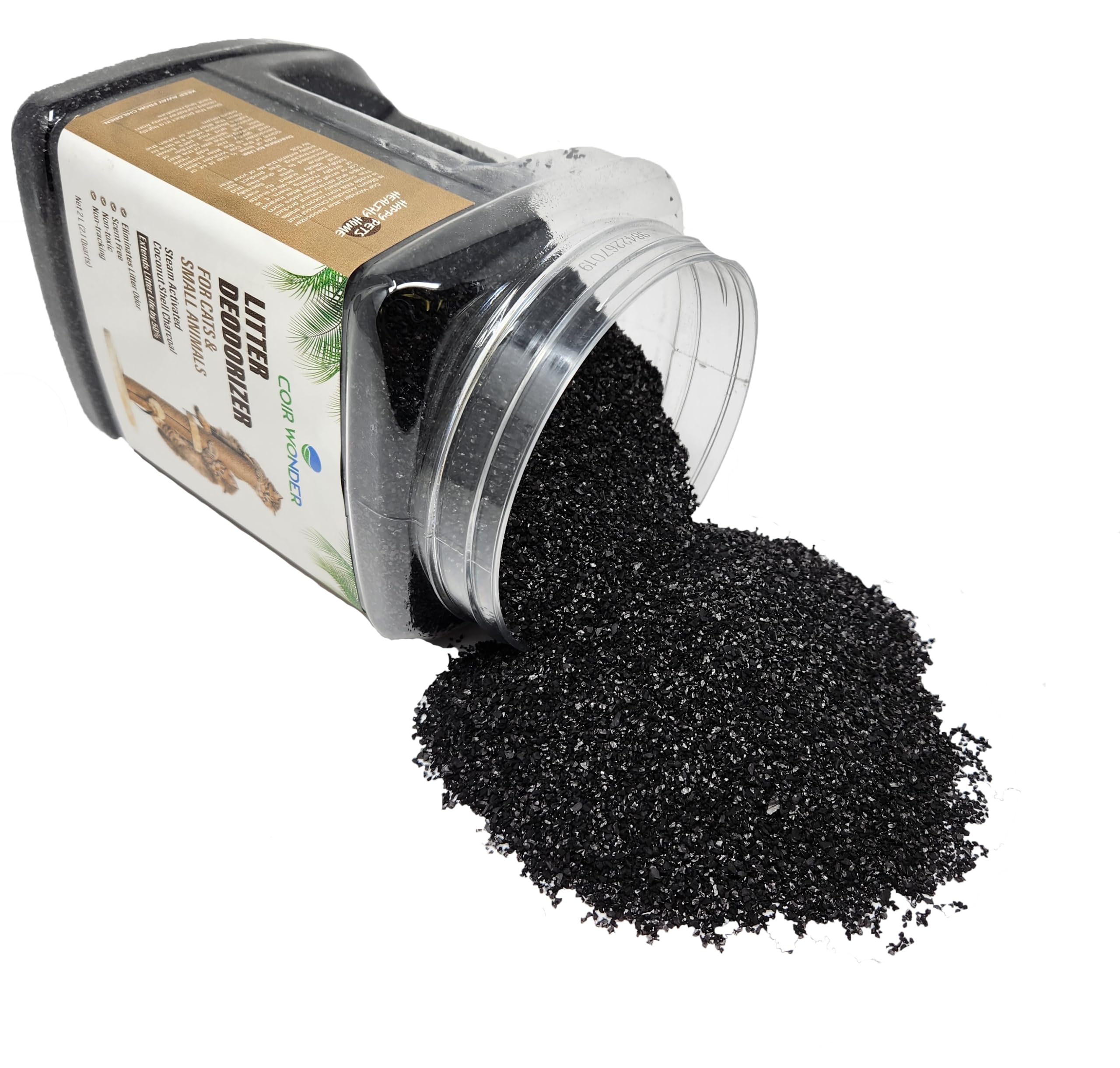 Coir Wonder activated charcoal close-up highlighting natural odor absorption.