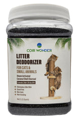 Coir Wonder cat litter deodorizer jar front view for odor control in litter boxes.