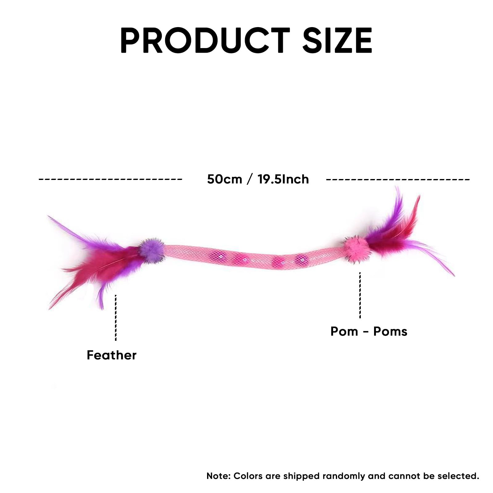 Coivnl cat toys double-sided feathers entice batting and kicking in energetic kittens.