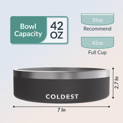 Coldest Water Rust-resistant stainless steel dog bowl resists wear and odor