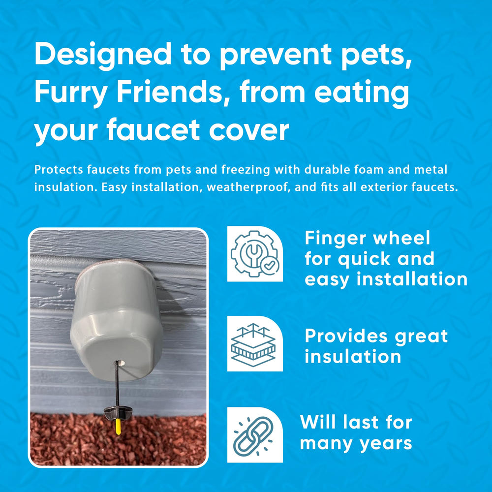 Cold Front Product weather protection guards outdoor spigots during cold months.