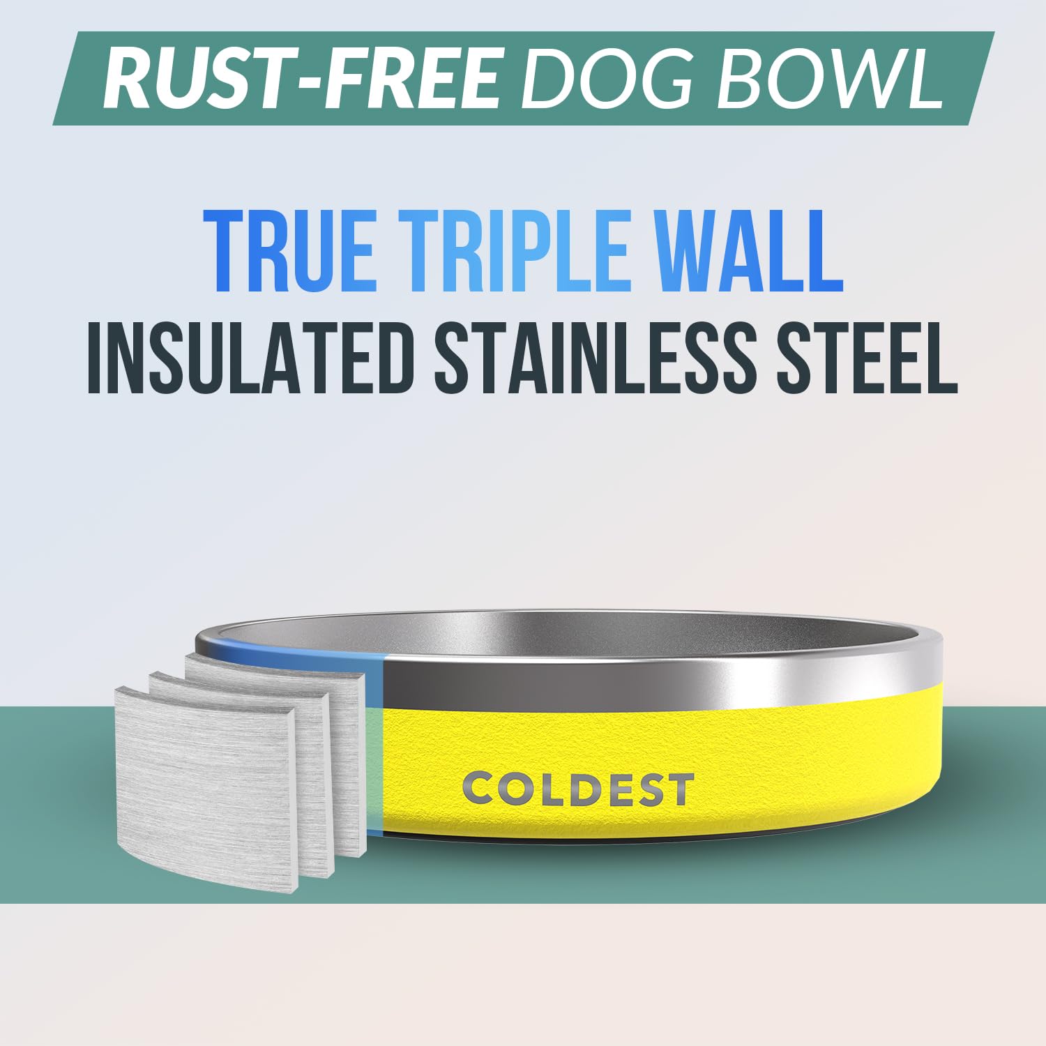 Coldest Dog Bowl anti-slip base in action prevents spills during feeding.