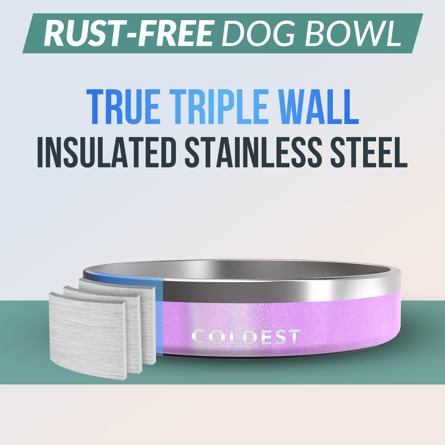 Coldest Dog Bowl anti-slip base prevents spills during feeding
