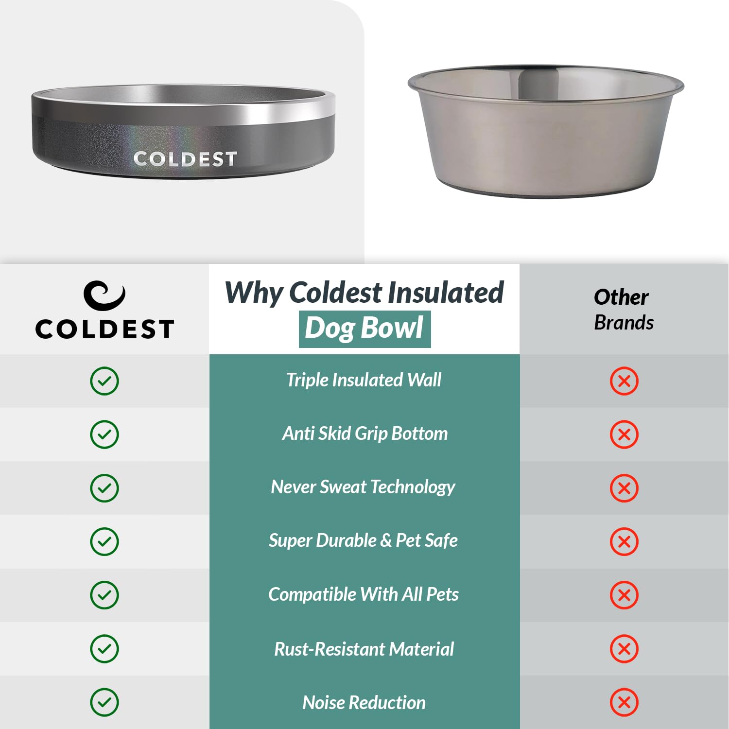 The Coldest Water coldest-dog-bowl color-options provides a playful look that suits pet personalities.