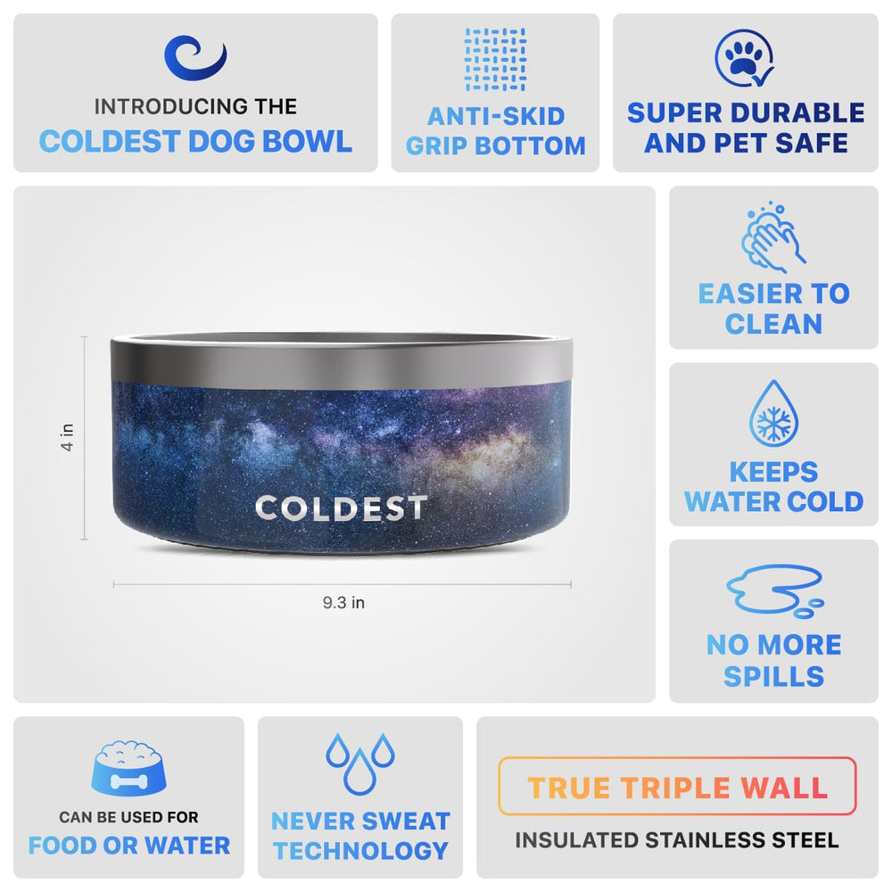 Coldest Water's Coldest Dog Bowl color options offer pet-specific style.