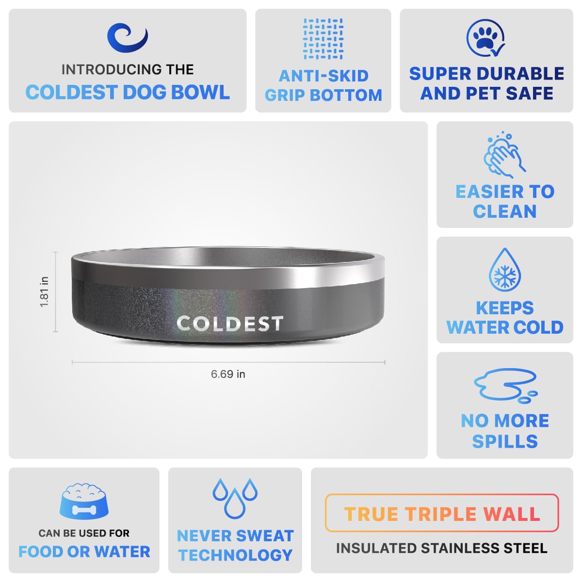 The Coldest Water coldest-dog-bowl dishwasher-safe makes cleaning quick after meals.