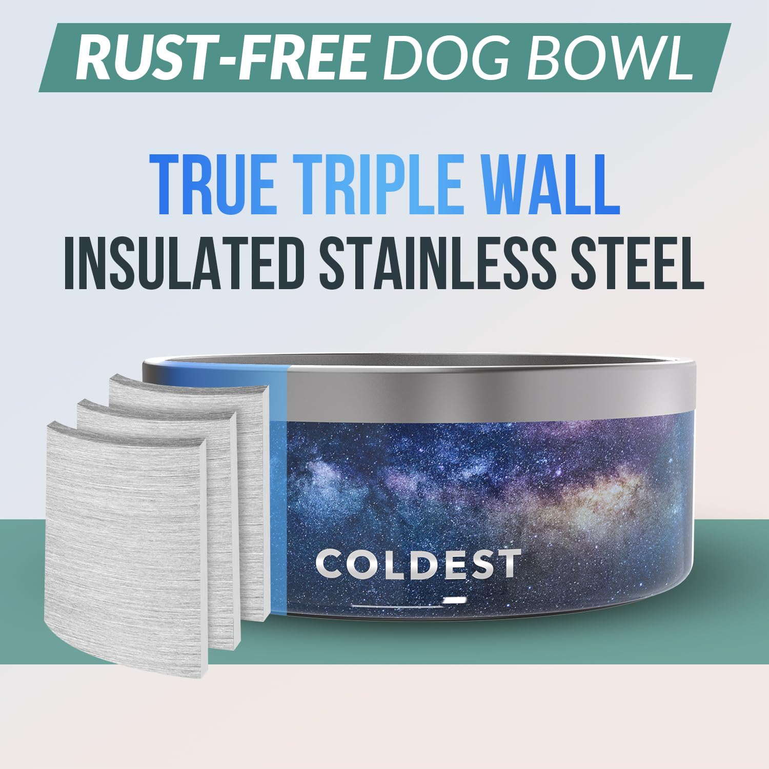 Coldest Water's Coldest Dog Bowl spill-proof design reduces messes during feeding time.