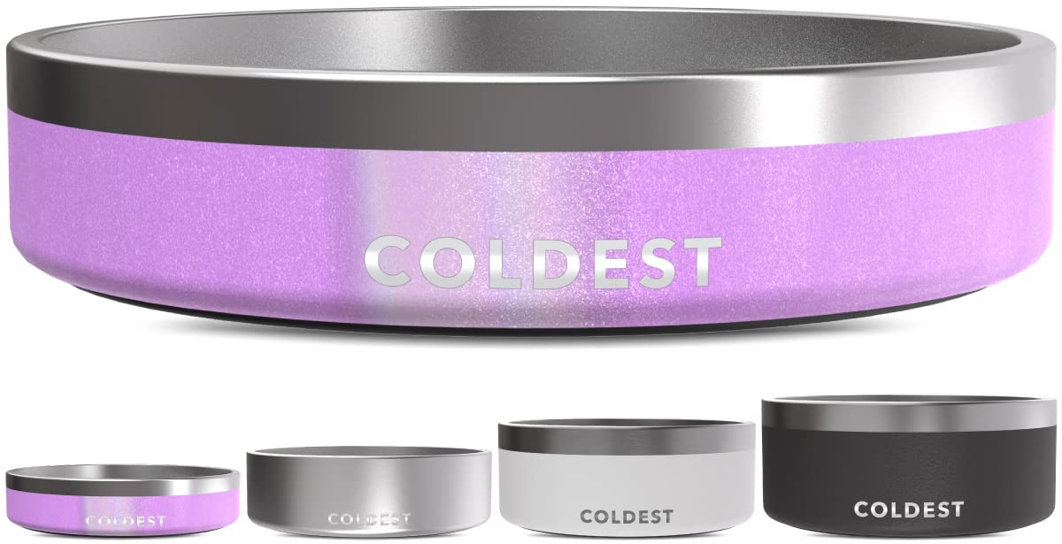 The Coldest Water Coldest Dog Bowl triple-wall insulation close-up shows durable, chew-resistant design